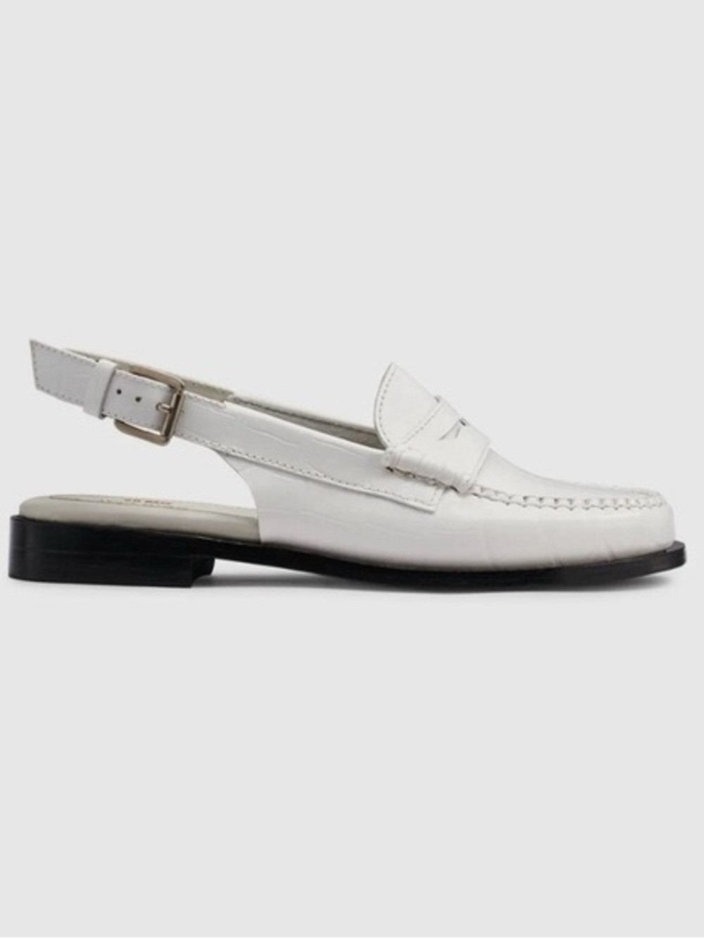 GH Bass Whitney Slingback Loafers White Croc Embossed Size 9 - Picture 2 of 5